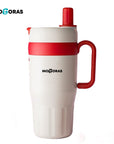 Large Capacity Insulated Travel Mug with Handle and Straw Lid